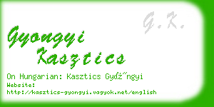 gyongyi kasztics business card